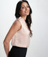 Glitter Detailed Vneck With Shoulder Pleated Top